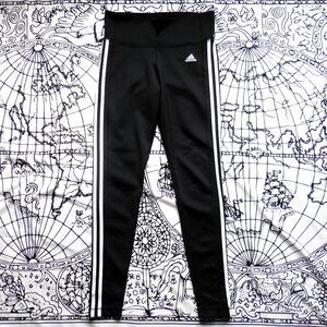 Adidas || Climalite Classic Three Striped High Waist Leggings